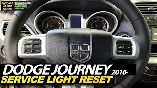 Dodge Journey 2016- Service Light Reset & Oil Life Reset