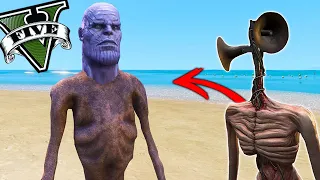 VIREI o CABEÇA de THANOS no GTA 5 ! Siren Head