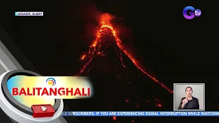 Pagbuga ng lava ng Bulkang Mayon, nakunan sa magdamag | BT