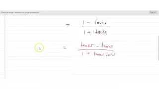 prove that `(cos20-sin20)/(cos20+sin20)=tan25`