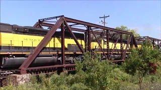 NYS&W Switching Tank Cars In Cortland, NS GP38-2 5361, NYSW SD45-2 3618, NYSW SD40-2 3022 & 3018