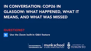 In Conversation: COP26 in Glasgow: What happened, what it means, and what was missed