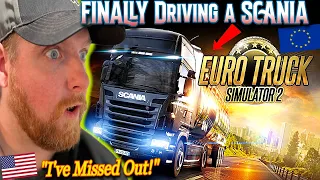 American Plays Euro Truck Simulator for the FIRST Time!