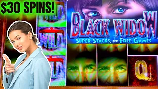 They Kept Coming! Super Sweet Black Widow Slot Machine Play Line Hits! Black Widow Rocks!