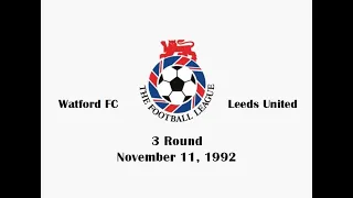 English League Cup 1992-1993. 3 Round. Watford FC - Leeds United - 2:1. Highlights.