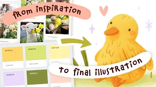 My Digital Art Process From Inspiration Moodboard To Final Illustration For Spring 🌷