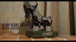 Bull sculpture DIY clay and epoxy resin art