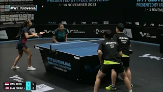 Lin Ye/Zeng Jian vs Melanie Diaz/Adriana Diaz | WTT Contender Laško 2021 | WD | SF