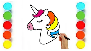 Drawing Unicorn - 🦄 Easy Drawing For Kids || UNICORN Colourful Drawing ||