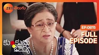 Kumkum Bhagya - కుంకుమ భాగ్య - Telugu Serial - Full Episode - 815 - Sriti Jha - Zee Telugu