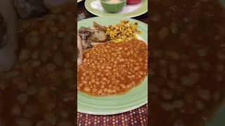 English Breakfast at Hilton Hotel| Baked Beans, Sausages, Wedges & Corn.