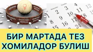 БИР МАРТАДА КАНДАЙ ТЕЗ ХОМИЛАДОР БУЛИШ