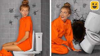 ESCAPING FROM JAIL! Funny Situations in Prison & DIY Ideas by Mr Degree