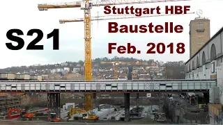 Stuttgart S21 Baustelle Hauptbahnhof Februar 2018 - construction site Stuttgart Central Station