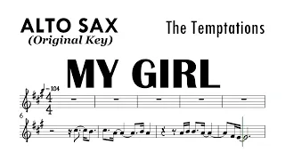 My Girl The Temptations Alto Sax Sheet Music Backing Track Partitura