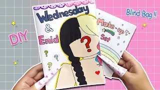 [🐾paper diy🐾] Wednesday and Enid's Makeup Blind Bag 💄💋 메이크업 블라인드백 tutorial | Paper DIY ASMR