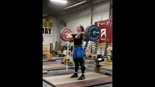 Beautiful Powerlifter Woman Does 244lb Pull Clean & Jerk   😍