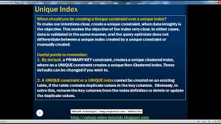 Part 37 Unique and Non Unique Indexes in sql server