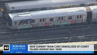New subway cars vandalized at Coney Island rail yard
