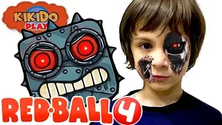 🔴 КРАСНЫЙ ШАРИК VS БОСС ТЕРМИНАТОР 🤖 Видео для детей Прохождение RED BALL 4  Кикидо плей