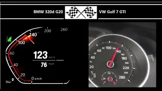 BMW 320d G20 VS. VW Golf 7 GTI - Acceleration 0-100km/h