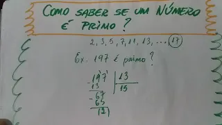 Como saber se um número é primo?