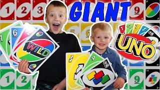 Giant UNO Cards!  ||  Family Game Night  ||  World's Largest UNO with Family Fun Pack