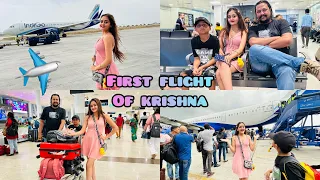 😱OMG! Krishna Lifes First Aeroplane ✈️ Journey 😍 Pune to Chennai Family Cruise Trip of Bindass Kavya