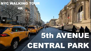 NEW YORK CITY Walking Tour (4K) 5th AVENUE - CENTRAL PARK