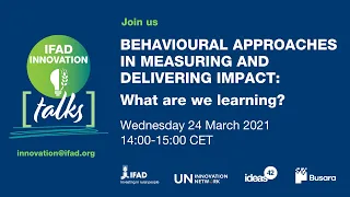 InnovationTalk#2 -  Behavioural approaches in measuring and delivering impact: What are we learning?