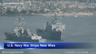 Navy warships narrowly avoid colliding in San Diego Bay