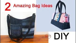 2 Amazing Bag DIY Ideas | Bag Sewing Tutorial | PATCHWORK BAG PROJECTS