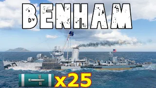 World of WarShips Benham - 6 Kills 254K Damage