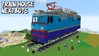 SURVIVAL TRAIN HOUSE WITH 100 NEXTBOTS in Minecraft | Gameplay | Coffin Meme