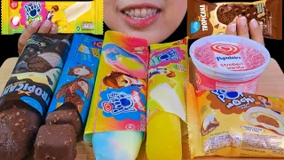 ASMR CHOCOLATE RAINBOW ICE CREAM🤎🌈 TROPICANA CHOCO VANILLA, WALL'S BANANA BOAT, PADDLE POP MOCHI