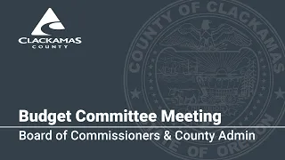 Board of Commissioners & County Administration Budget Presentation 2020