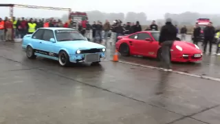 BMW  E30 Turbo MOM vs Porsche 997 turbo Switzer