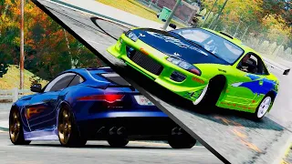 Brian O'conner's Mitsubishi Eclipse vs Vic's Jaguar F-type SVR (NFS MOST WANTED)