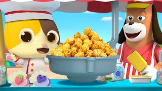Baby Loves Popcorn Truck | Ice Cream | Colors Song | Nursery Rhymes | Kids Songs | BabyBus