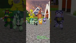 Gangnam style in minecraft ( team FNAF vs Security breach freddy fazbear  #minecraft  #shorts #funny