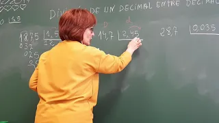 División de un decimal entre decimal