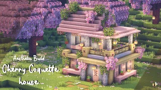 Minecraft: How To Build a 🌸✨ Cherry Coquette House ✨🌸 | Snishinka