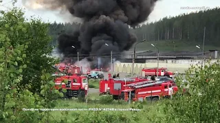 Пожар на территории войсковой части  РХБЗ № 42748 в городе Ревда