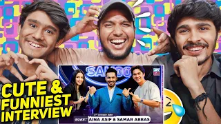 Aina Asif And  Samar Abbas Cutest Interview Part 1 Reaction 😂❤ | Garam Samosa 2.0