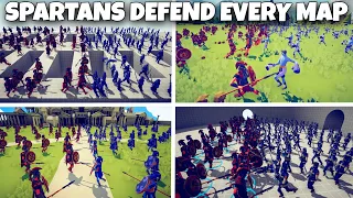 SPARTANS DEFEND EVERY MAP vs EVERY UNIT - Totally Accurate Battle Simulator TABS