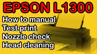 EPSON L1300 HOW TO MANUAL NOZZLE CHECK & CLEANING WITHOUT COMPUTER