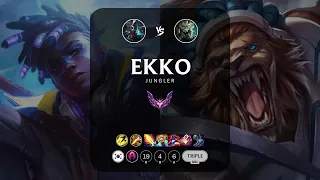 Ekko Jungle vs Rengar - KR Master Patch 14.8