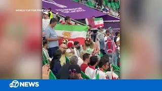 Iran protesters at World Cup say they have been followed and harassed, had signs confiscated
