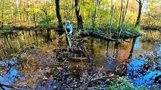Beaver Dam Removal! | We Deeeep In The Woods! Tearing Out 9 New Beaver Dams Downstream! Part 2 of 5!