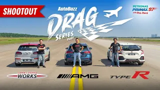 Drag Race: Civic Type-R vs AMG A35 vs Clubman JCW on KLIA Runway - AutoBuzz.my